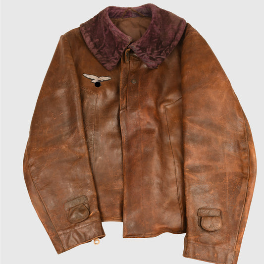 GERMAN WWII LUFTWAFFE AVIATORS LEATHER FLYING JACKET