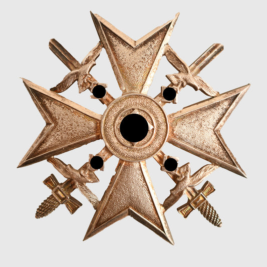 German WWII Spanish Cross in Silver with Swords