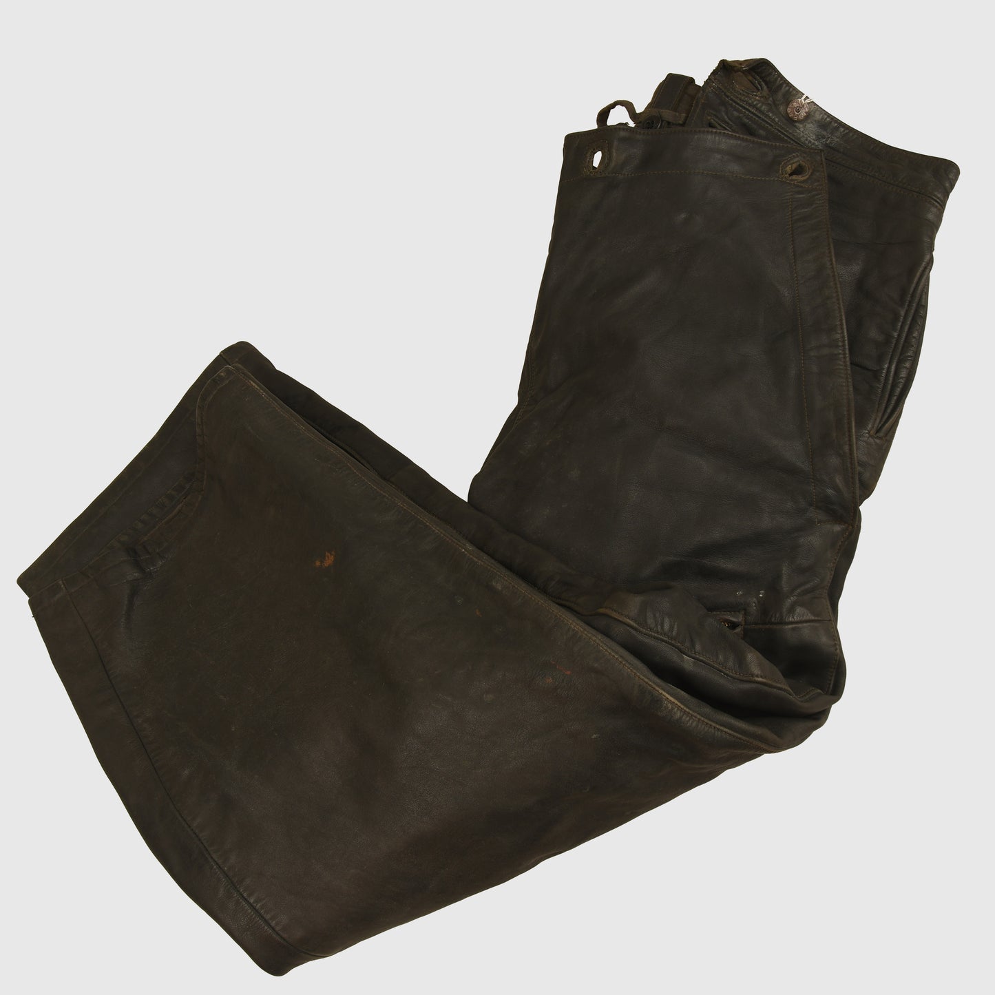 GERMAN WWII KRIEGSMARINE GREY LEATHER DECK TROUSERS