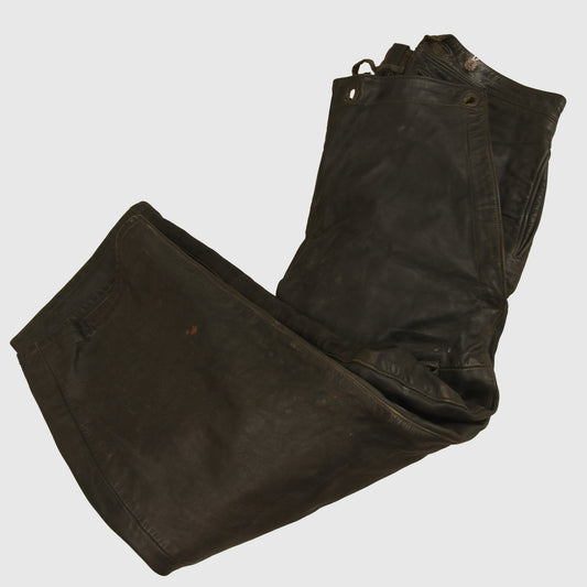 GERMAN WWII KRIEGSMARINE GREY LEATHER DECK TROUSERS