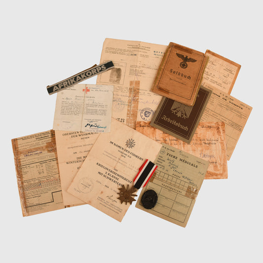 German WWII Afrikakorps Paperwork Grouping