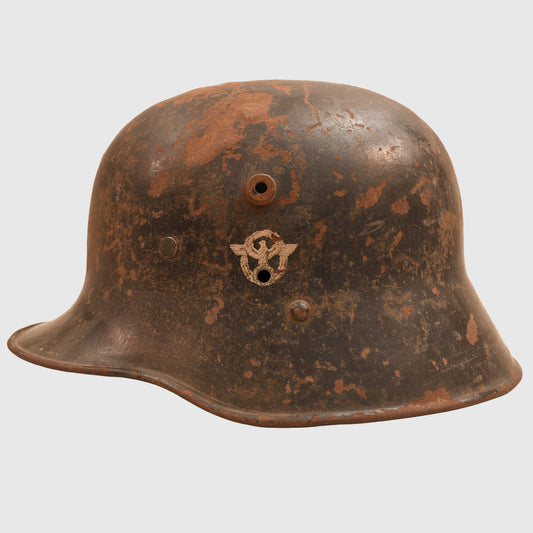 GERMAN WWII M16 DOUBLE DECAL POLICE HELMET