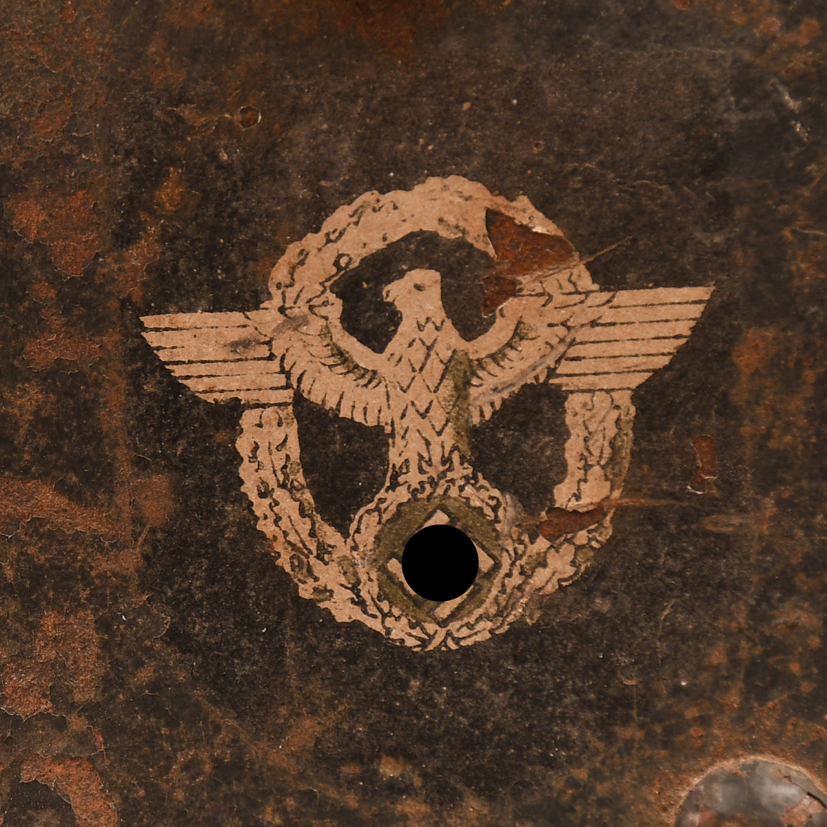 GERMAN WWII M16 DOUBLE DECAL POLICE HELMET