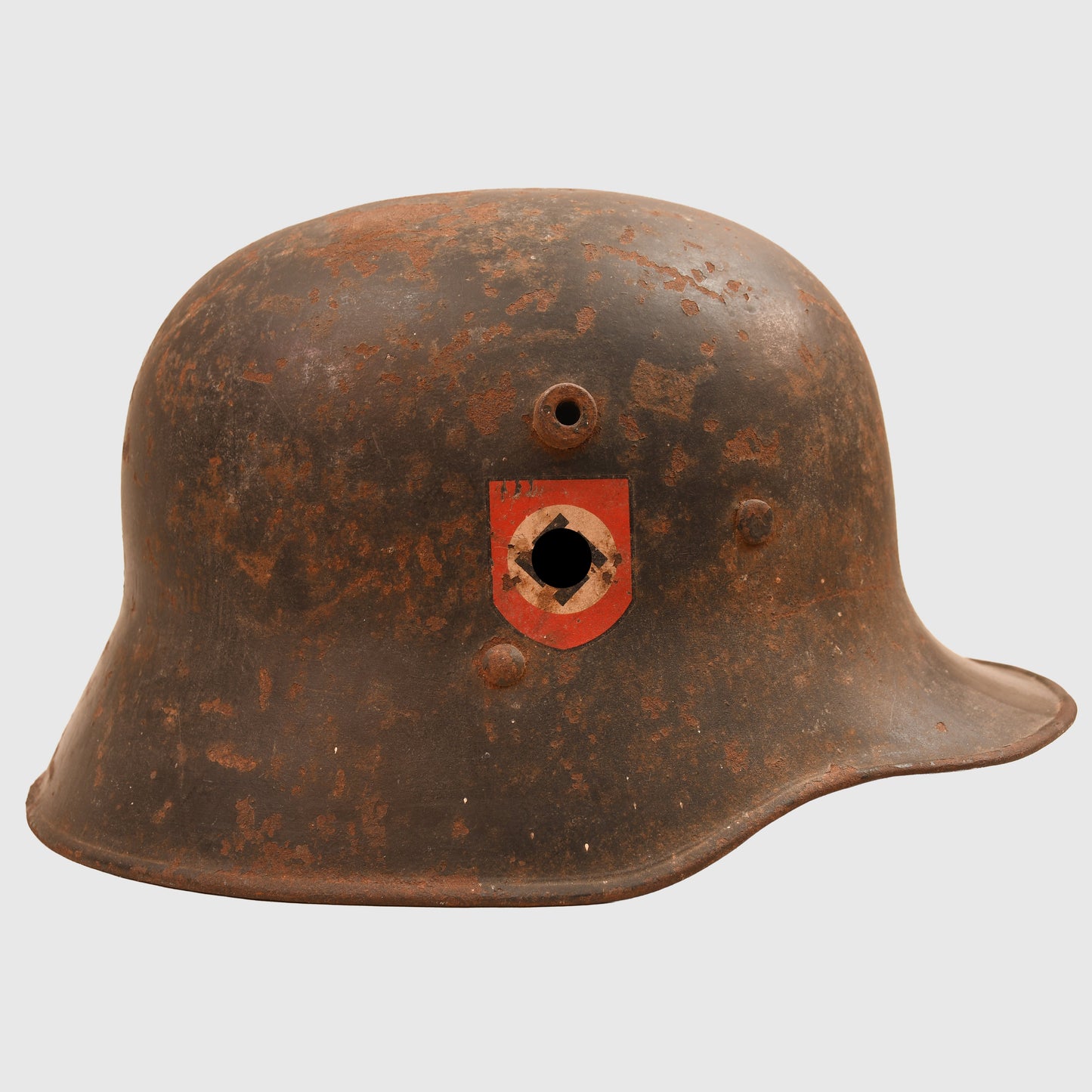 GERMAN WWII M16 DOUBLE DECAL POLICE HELMET