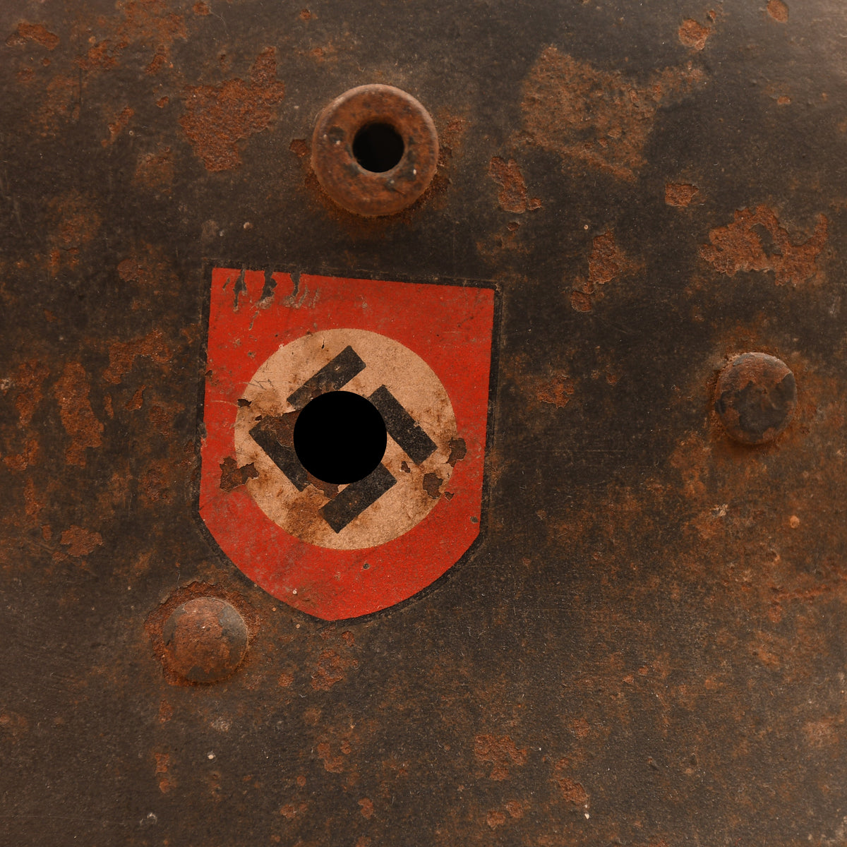GERMAN WWII M16 DOUBLE DECAL POLICE HELMET