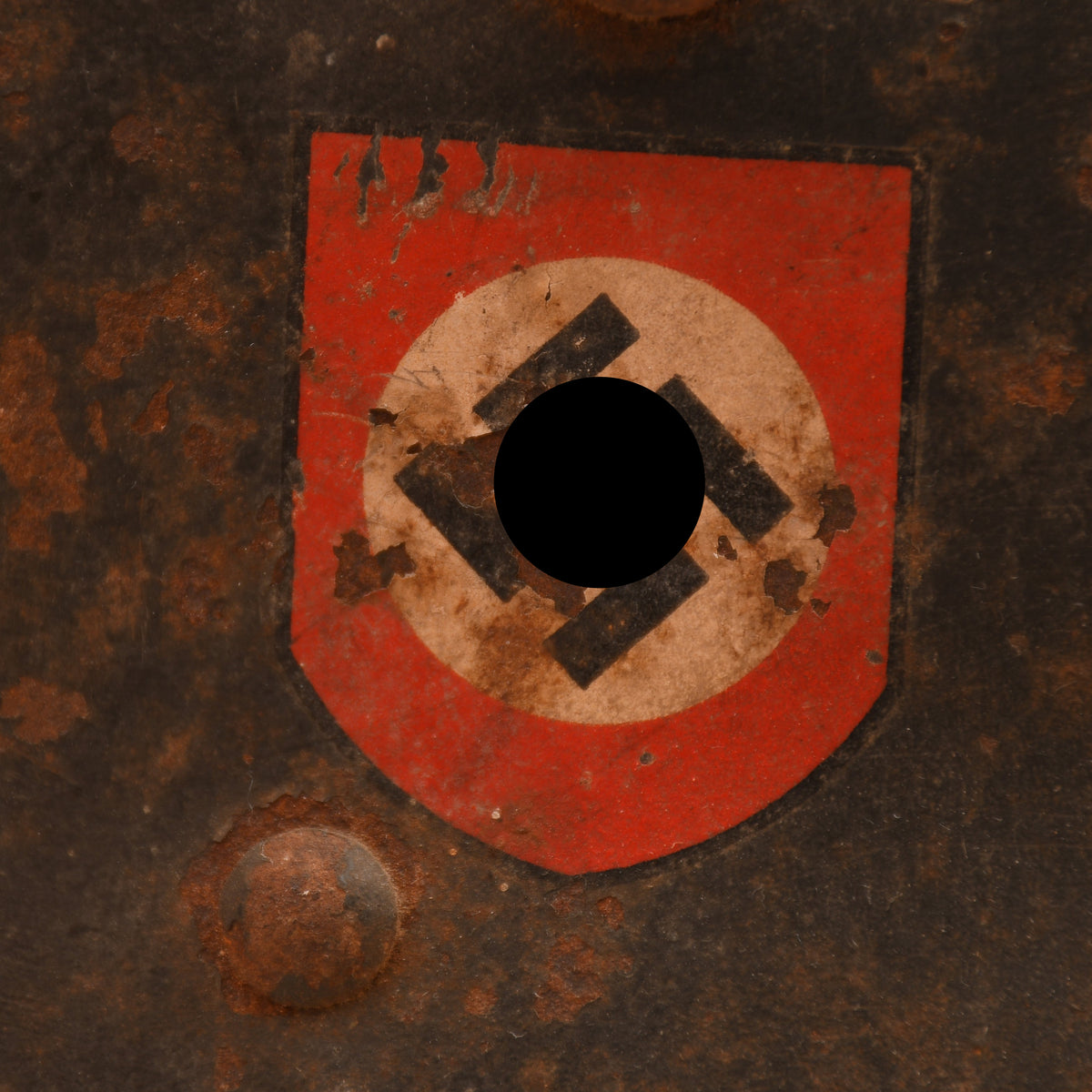 GERMAN WWII M16 DOUBLE DECAL POLICE HELMET
