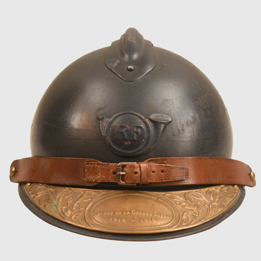 FRENCH CHASSEUR HELMET WITH VETERANS PLATE