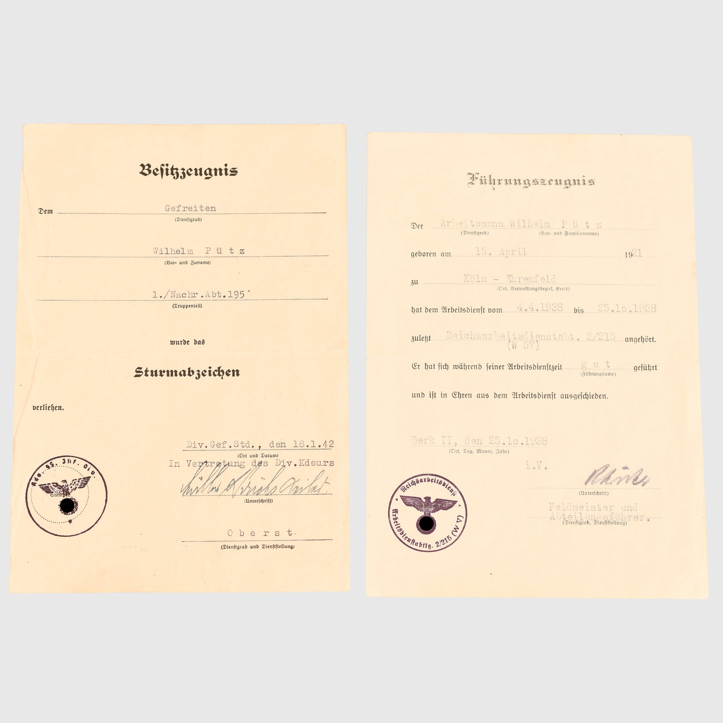 German WWII Assault Gun 25 Actions Document Grouping