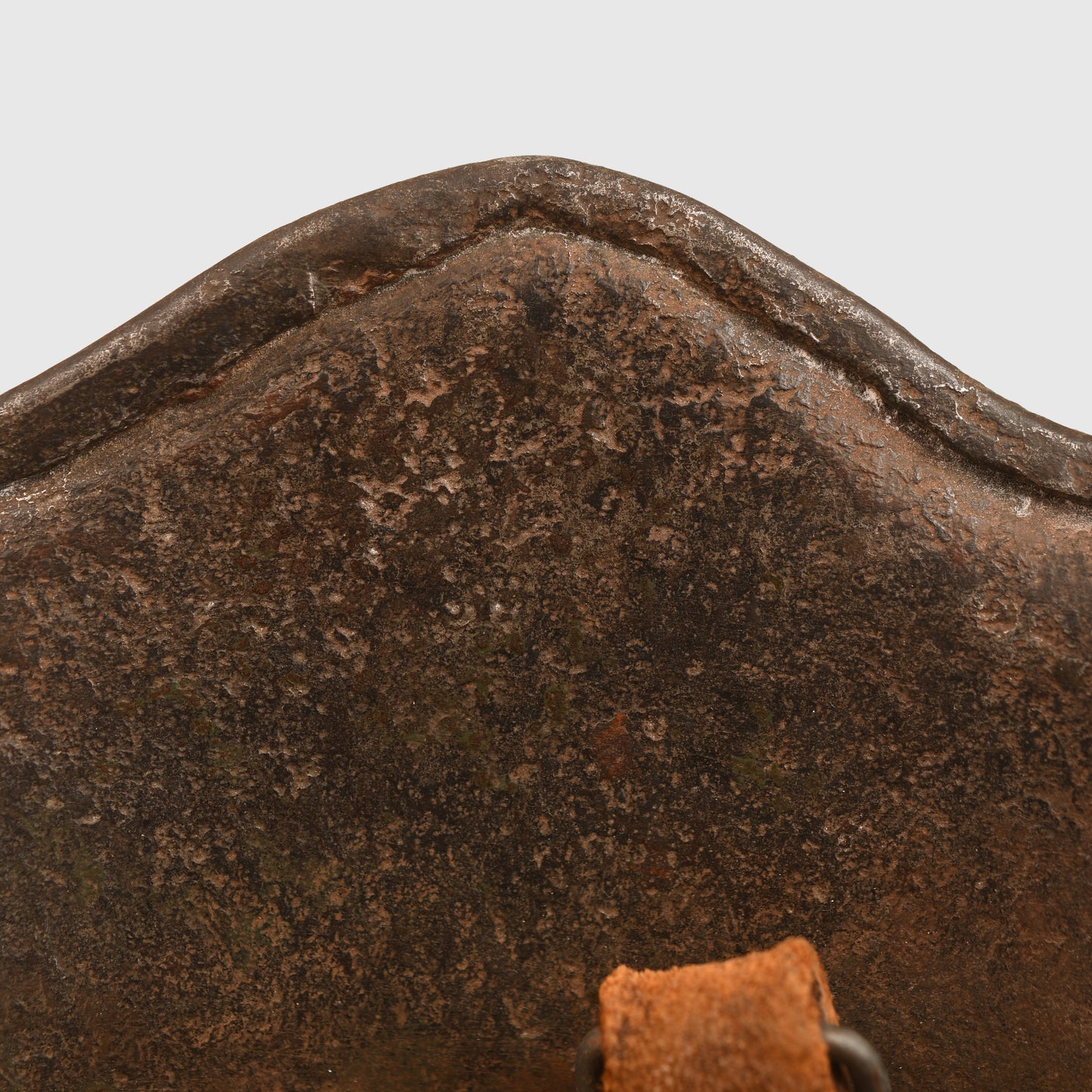 GERMAN WWI M.18 CUT OUT HELMET WITH REMAINS OF FLOCK FINISH