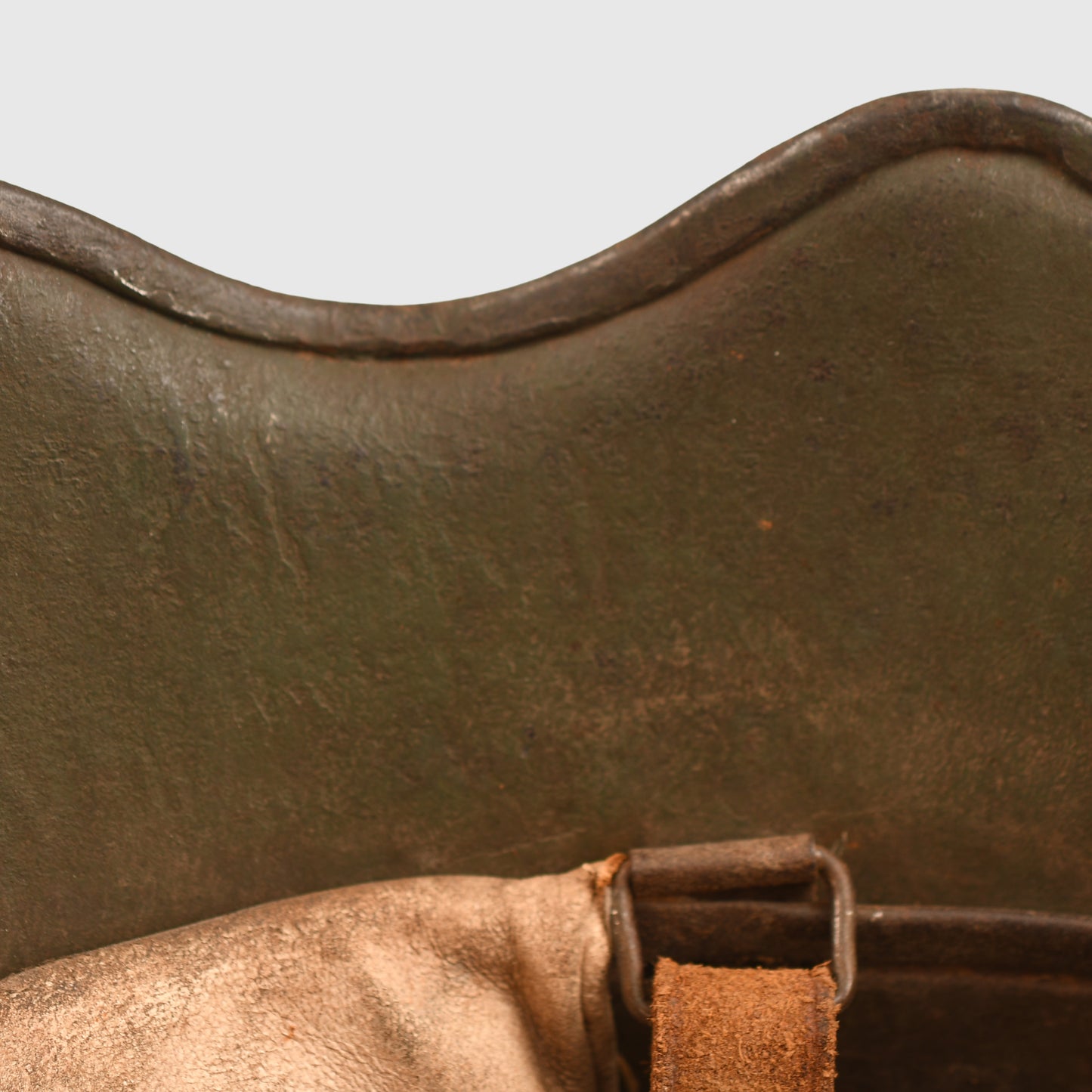 GERMAN WWI M.18 CUT OUT HELMET WITH REMAINS OF FLOCK FINISH