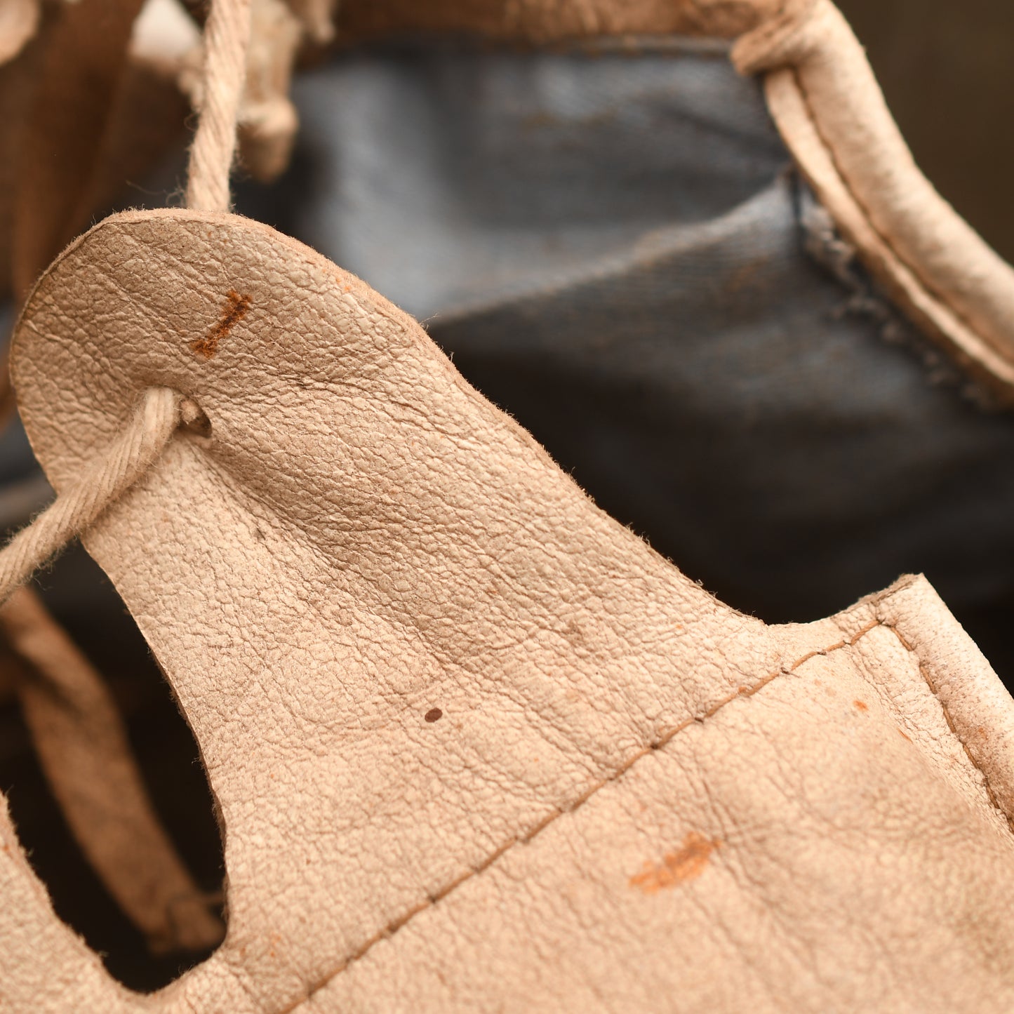 GERMAN WWI M.18 CUT OUT HELMET WITH REMAINS OF FLOCK FINISH