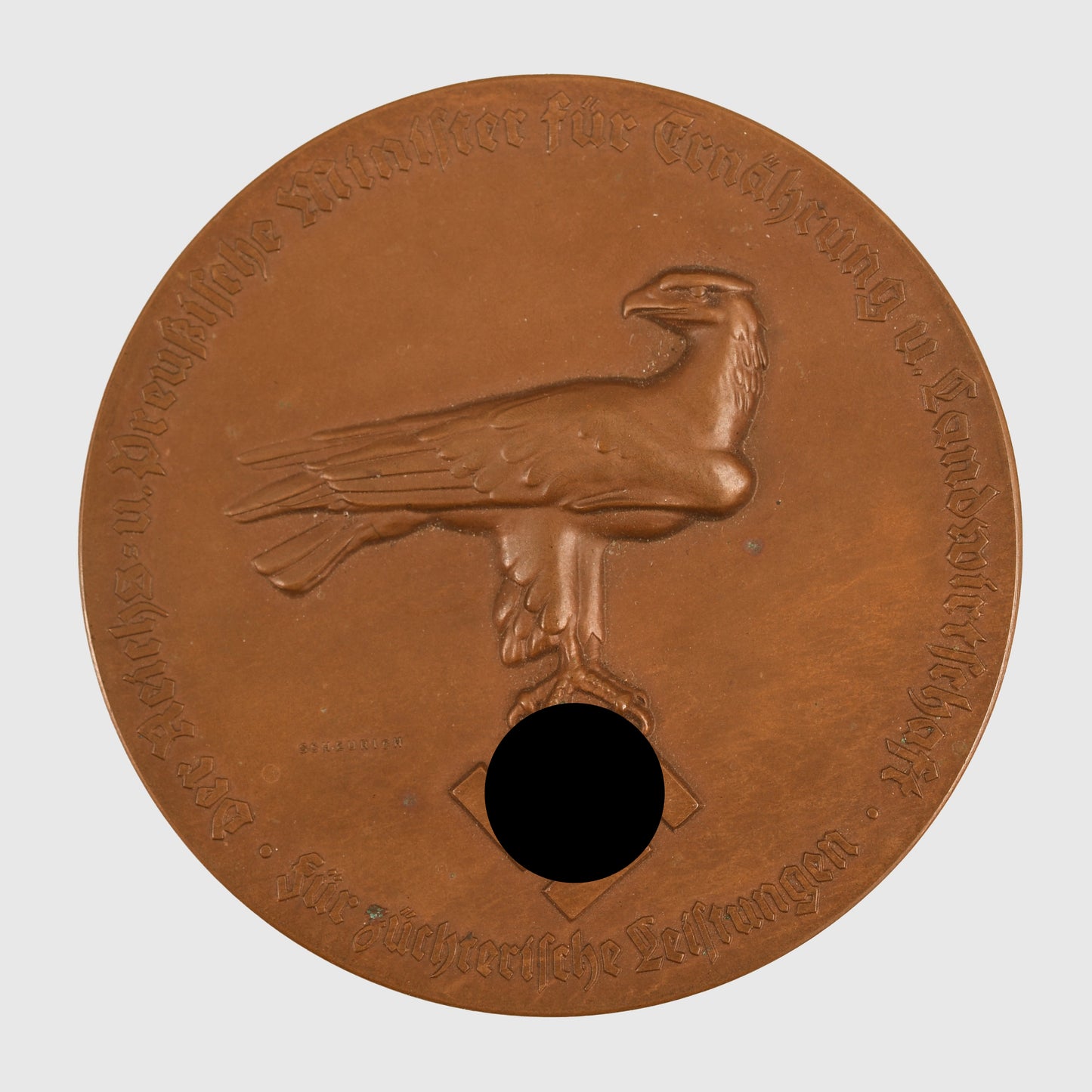 GERMAN WWII REICHS MINISTER OF AGRICULTURAL & FOOD MEDALLION