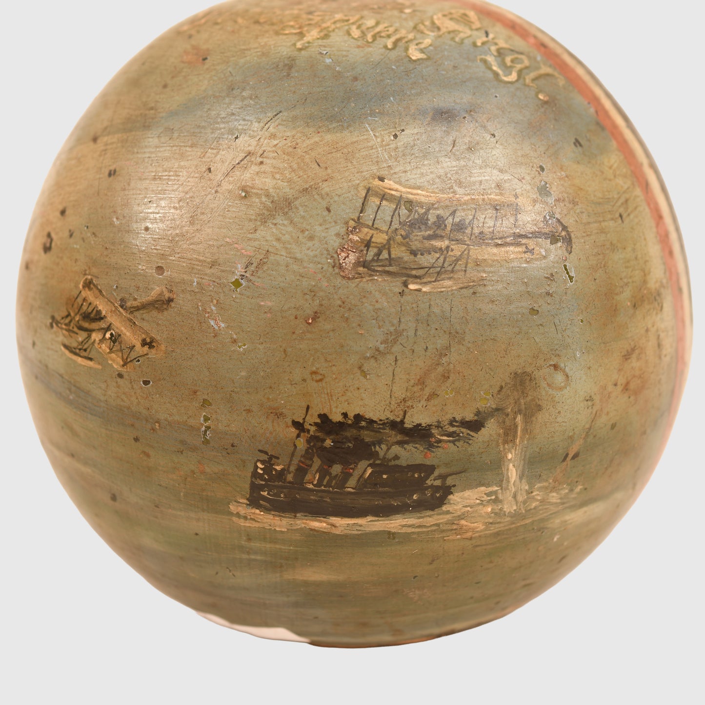 GERMAN WWI COMMEMORATIVE PAINTED GLASS BALL