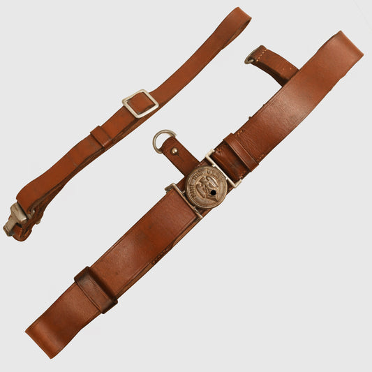 German WWII Hitler Youth Leader’s Waist Belt and Cross Strap Rig