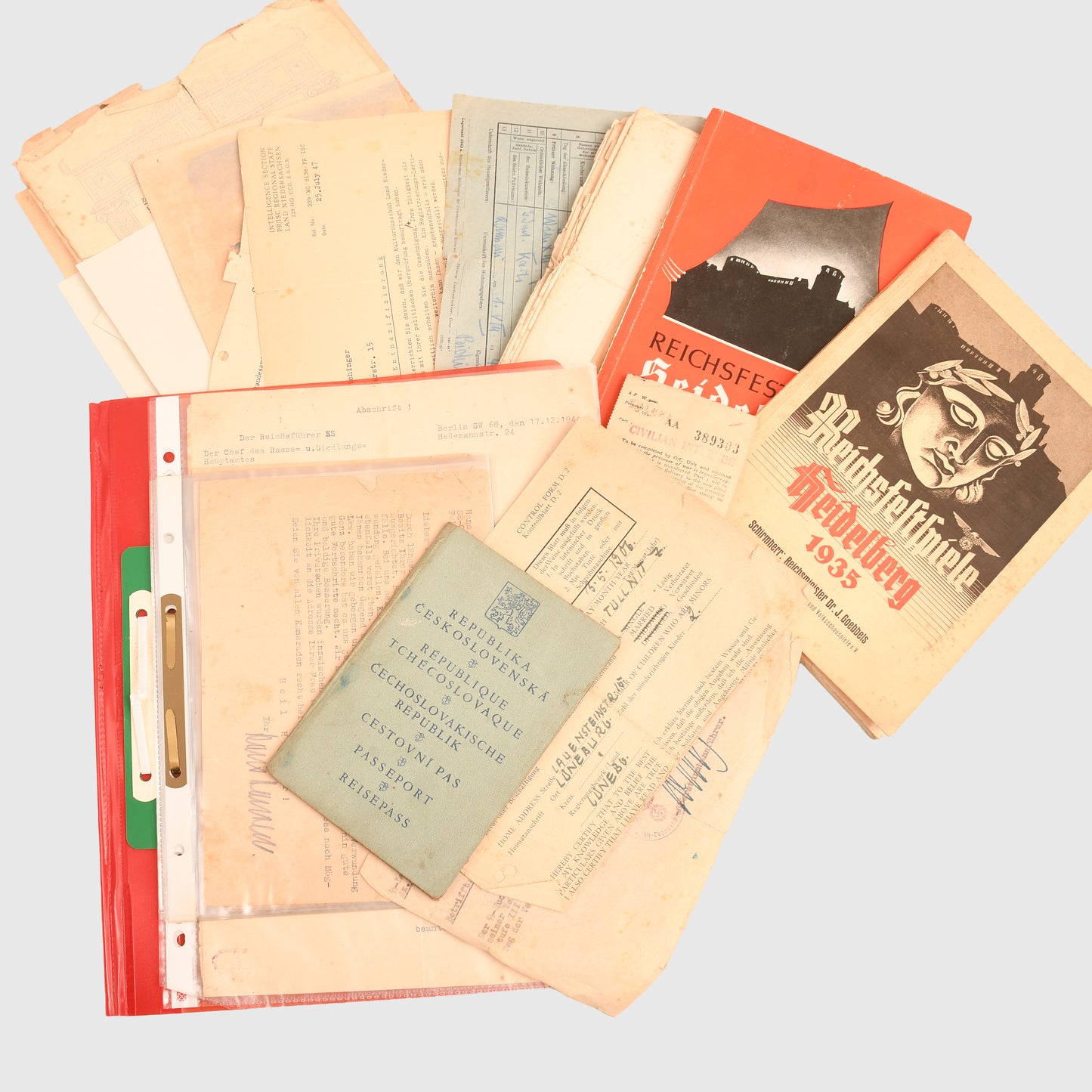 GERMAN WWII SS PAPERWORK GROUPING