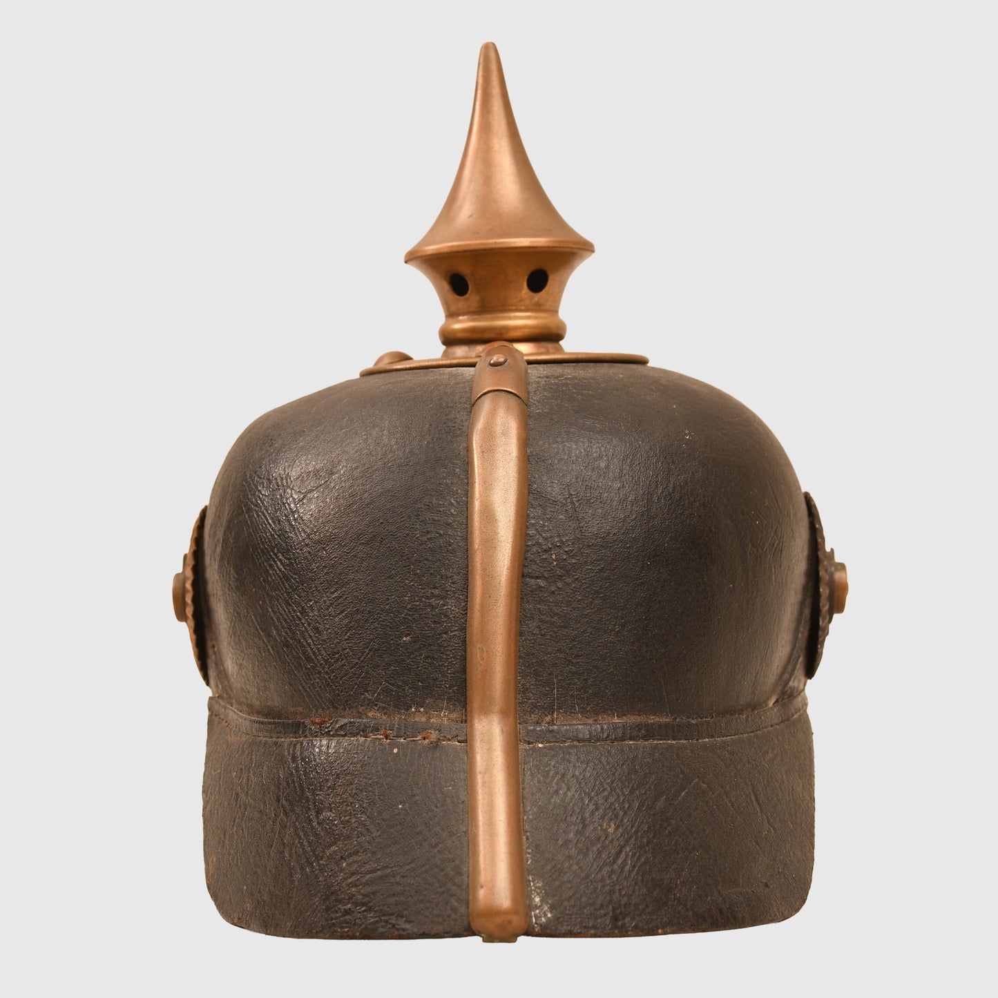GERMAN WWI BADEN ENLISTED RANKS ALL LEATHER PICKELHAUBE