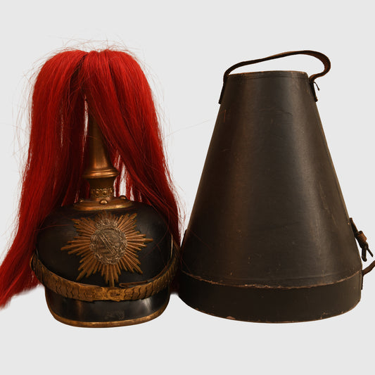 German WWI Saxon Artillery Senior NCO Pickelhaube with Plume