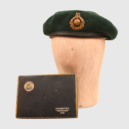 BRITISH WWII ROYAL MARINE COMMANDO BERET AND ARTEFACTS
