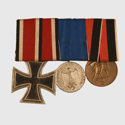 GERMAN WWII ARMED FORCES LONG SERVICE TRIO OF MEDALS