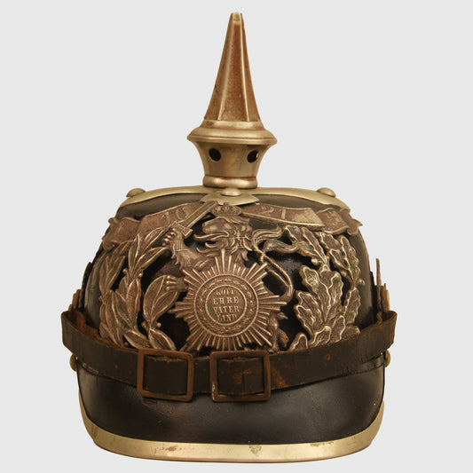German WWI Hesse 115th Battle Damaged Pickelhaube