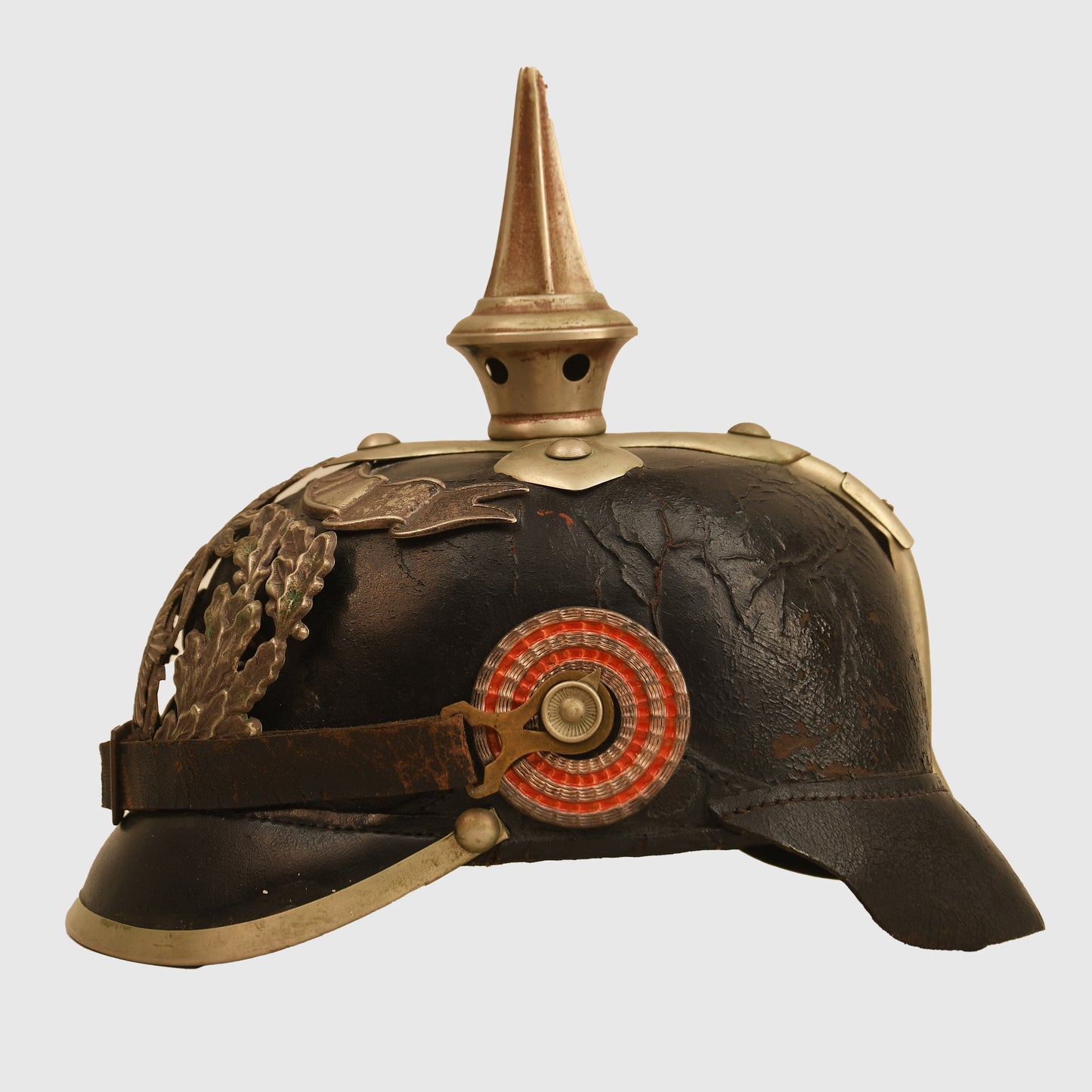 German WWI Hesse 115th Battle Damaged Pickelhaube