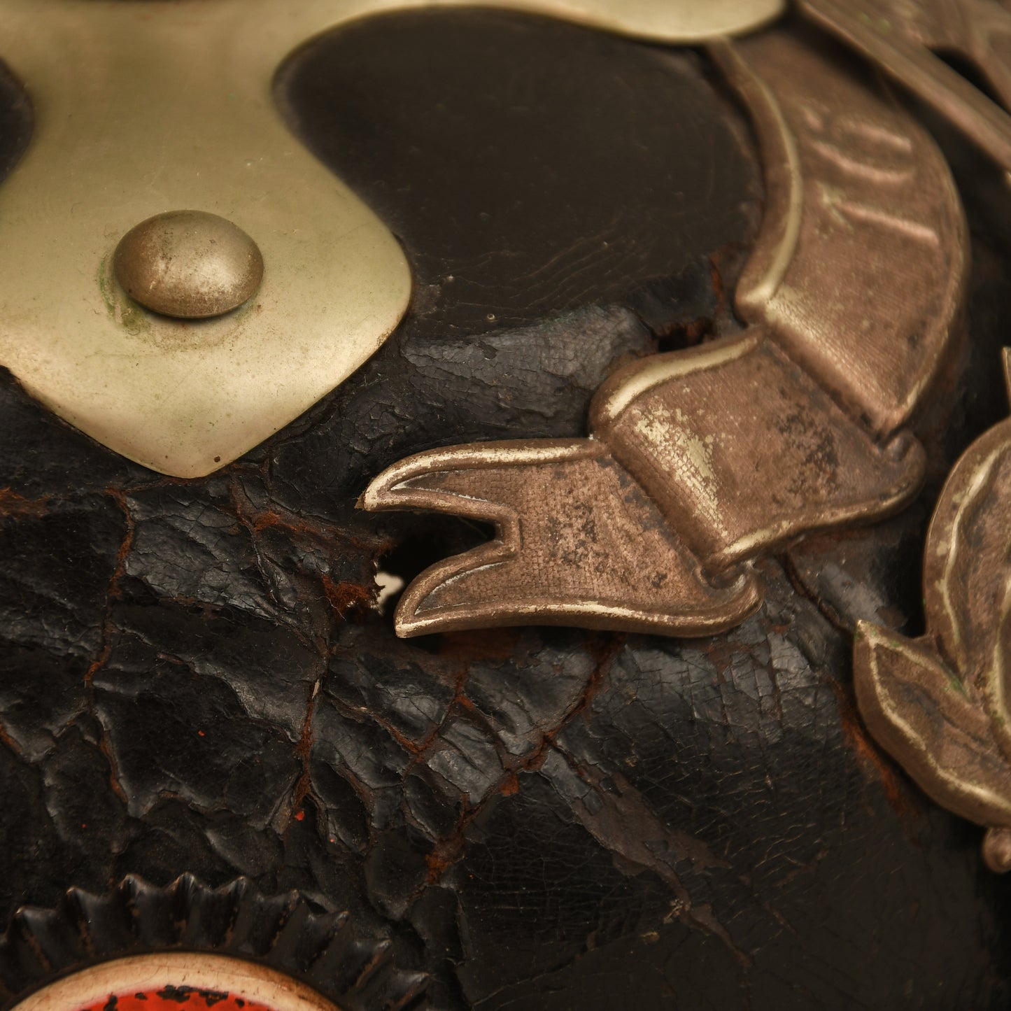 German WWI Hesse 115th Battle Damaged Pickelhaube