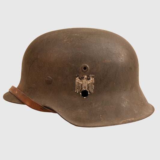 German WWII Army Single Decal M42 Raw Edge Combat Helmet