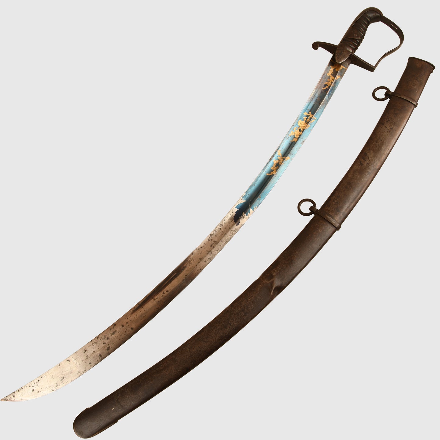 English 1796 Blue and Gilt Bladed Officers Display Piece