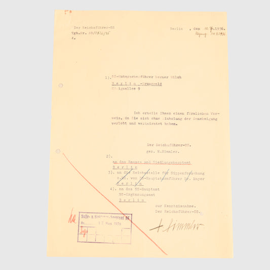 GERMAN WWII HEINRICH HIMMLER SIGNATURE