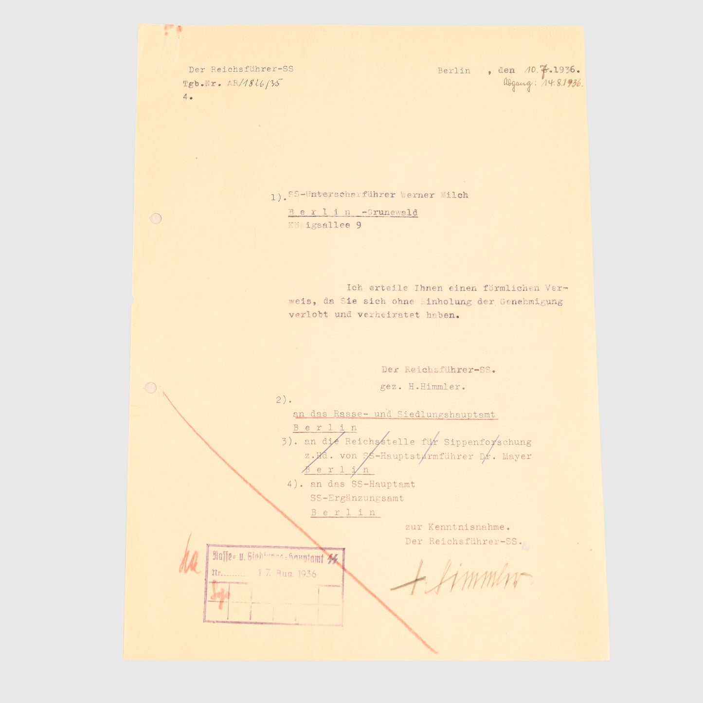GERMAN WWII HEINRICH HIMMLER SIGNATURE
