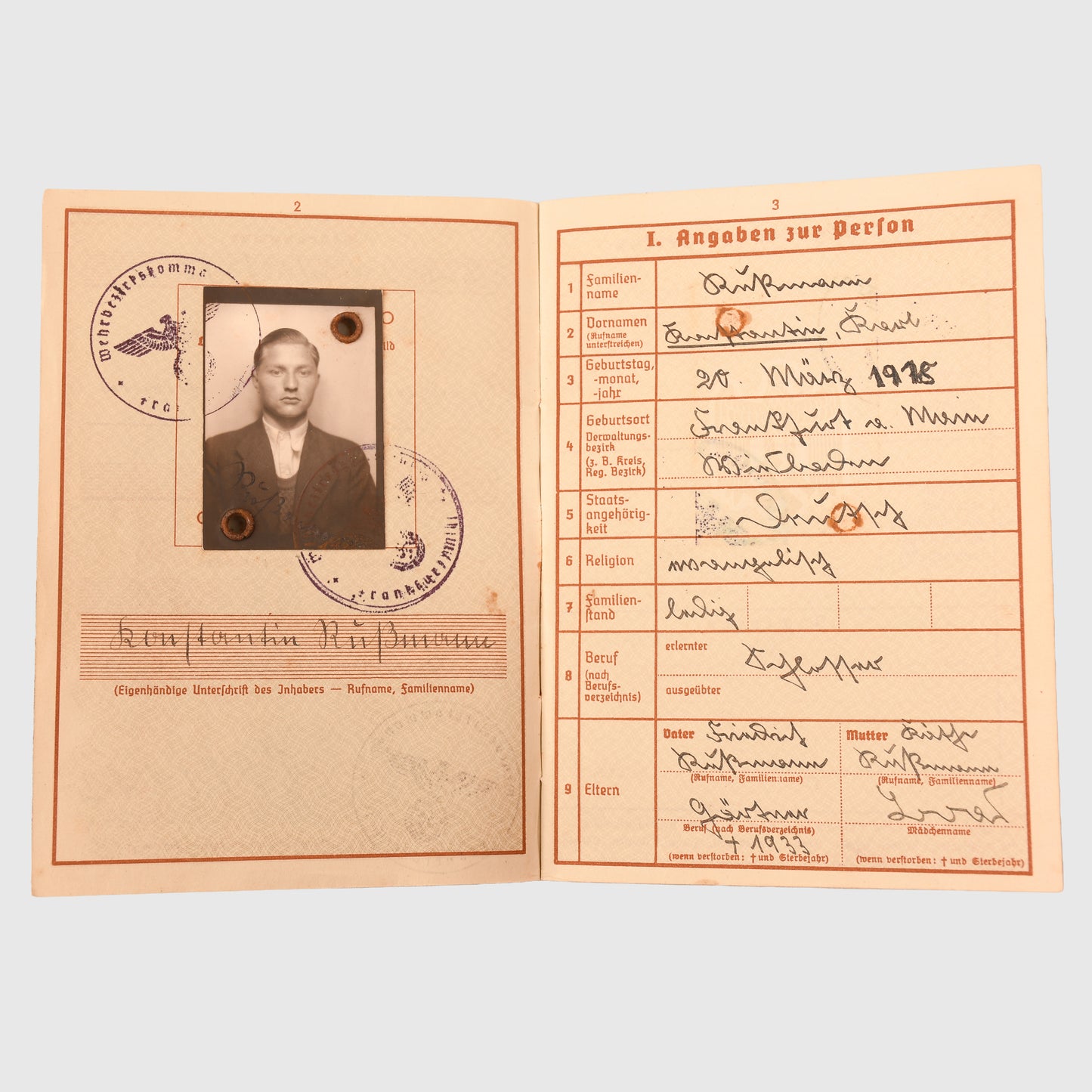 GERMAN WWII KRIEGSMARINE U-BOAT 110 DOCUMENT AND MEDAL GROUPING