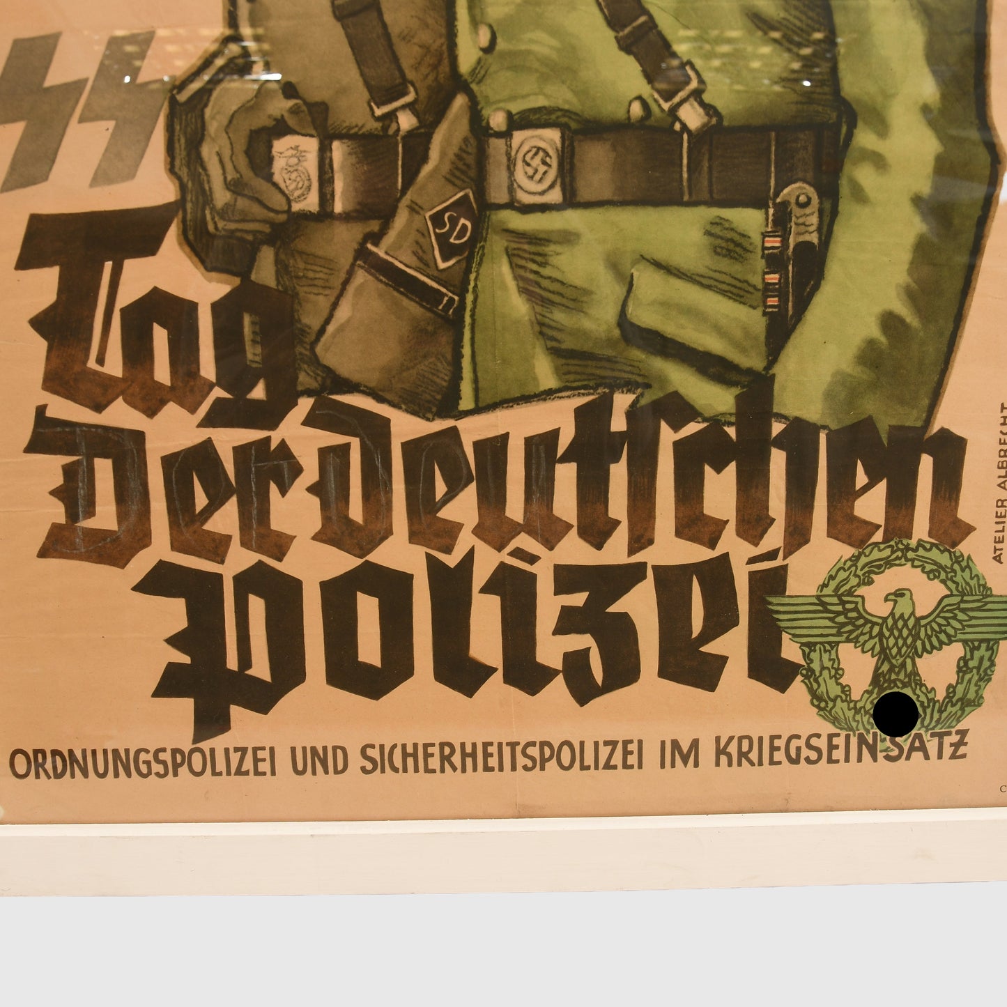 GERMAN WWII WAFFEN SS POLICE WINTER HELP WORK POSTER