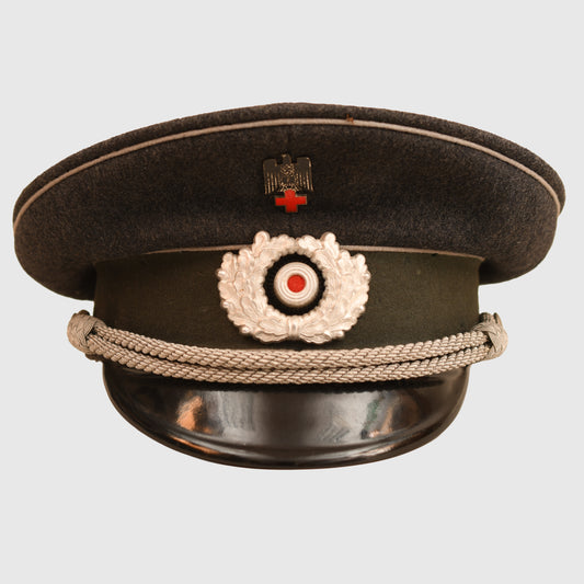 German WWII Red Cross Officers Visor Cap