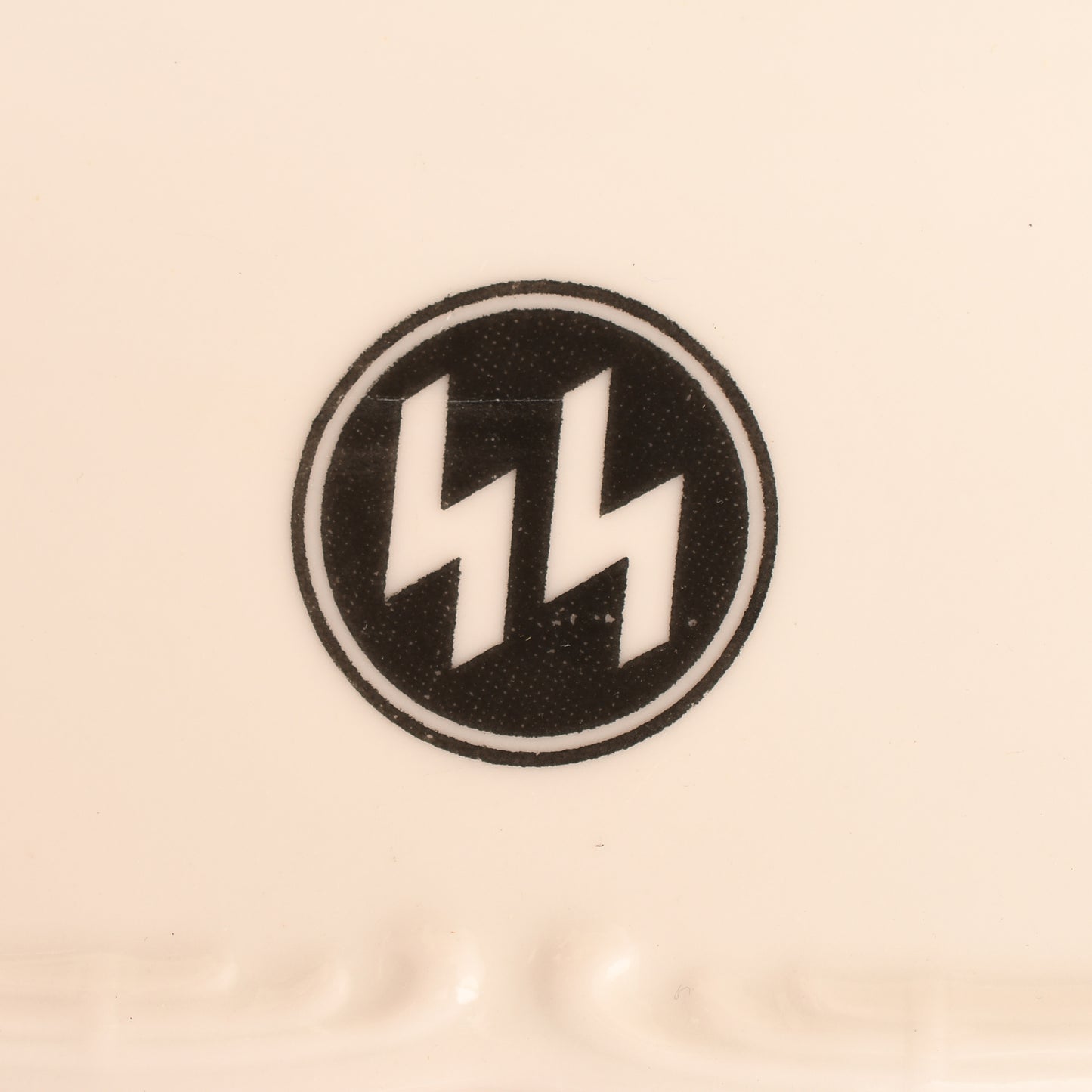 GERMAN WWII SS CAVALRY SCHOOL, MUNICH PORCELAIN TRAY AND PLATE WITH ACCOMPANYING PAPERWORK