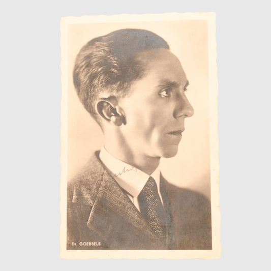 GERMAN WWII DR JOSEF GOEBBELS SIGNATURE ON POSTCARD