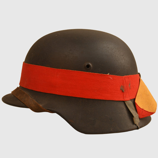 German WWII Luftwaffe Single Decal Combat Helmet with Manoeuvre Band Fitted