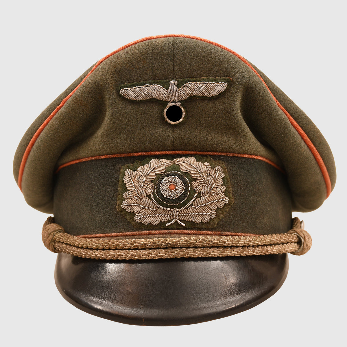 GERMAN WWII FIELD POLICE OR RECRUITING DISTRICT DOUBLE EREL VISOR CAP
