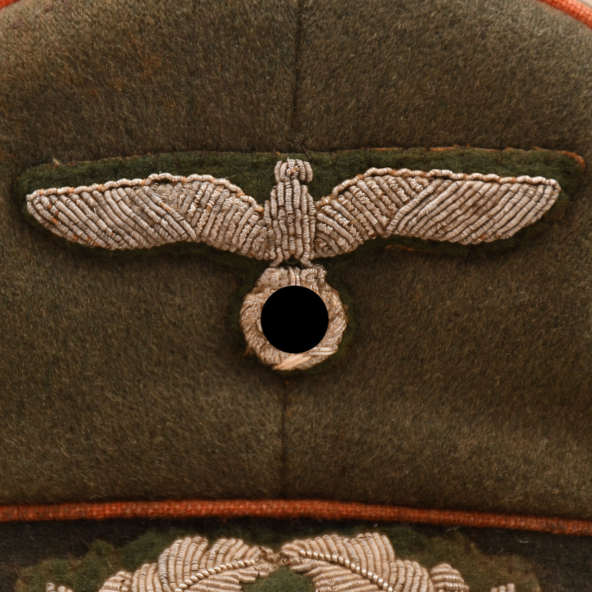 GERMAN WWII FIELD POLICE OR RECRUITING DISTRICT DOUBLE EREL VISOR CAP