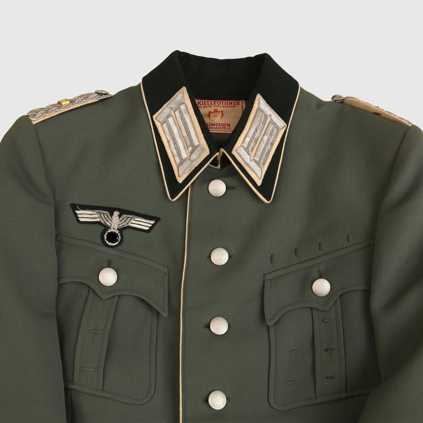 GERMAN WWII ARMY INFANTRY MAJOR’S PIPED FIELD SERVICE TUNIC