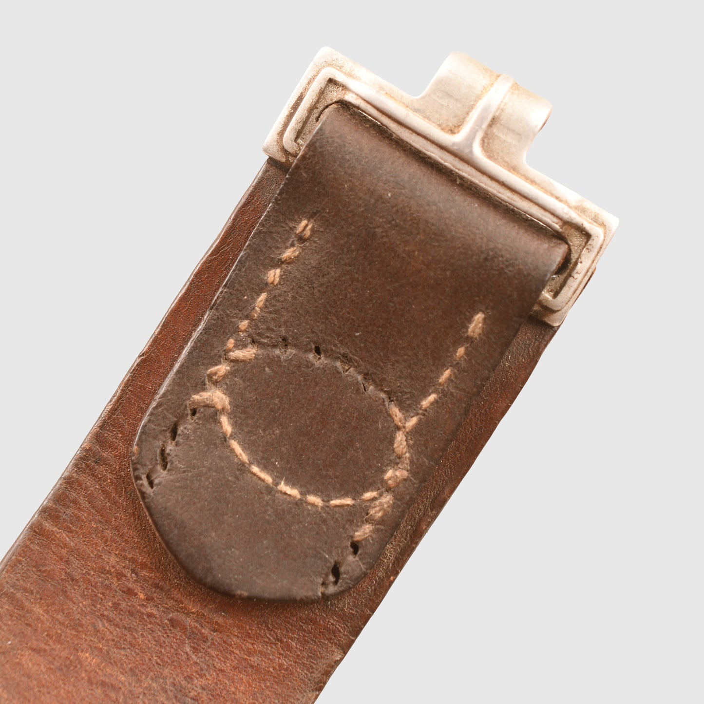 GERMAN WWII EARLY BROWN LEATHER LUFTWAFFE BELT AND BUCKLE