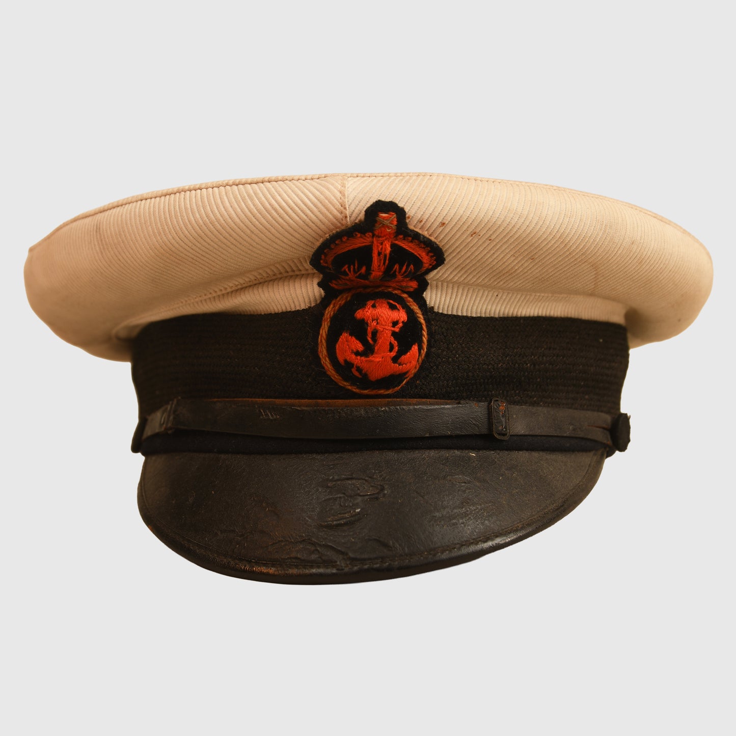 British WWI Royal Naval White Top Visor Cap