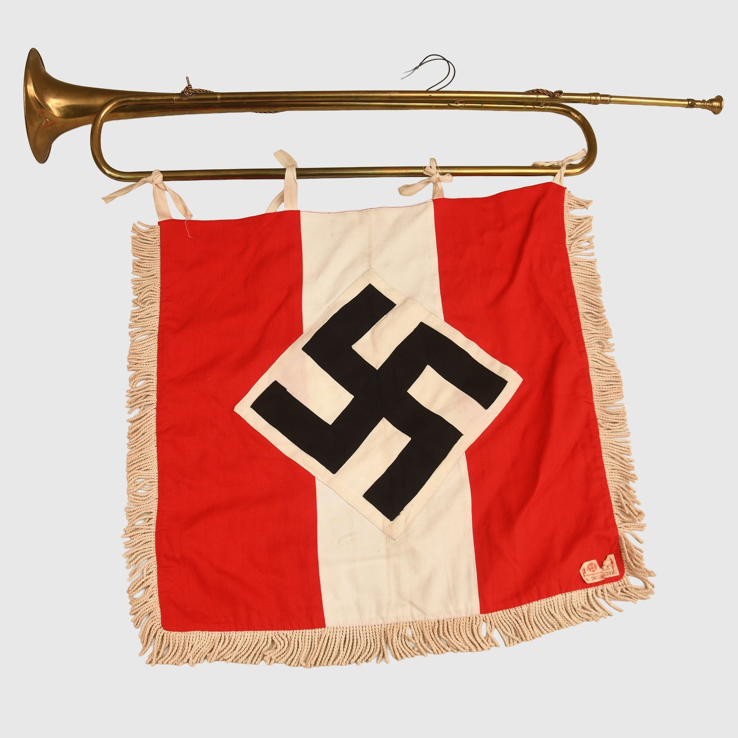 GERMAN WWII HITLER YOUTH TRUMPET BANNER