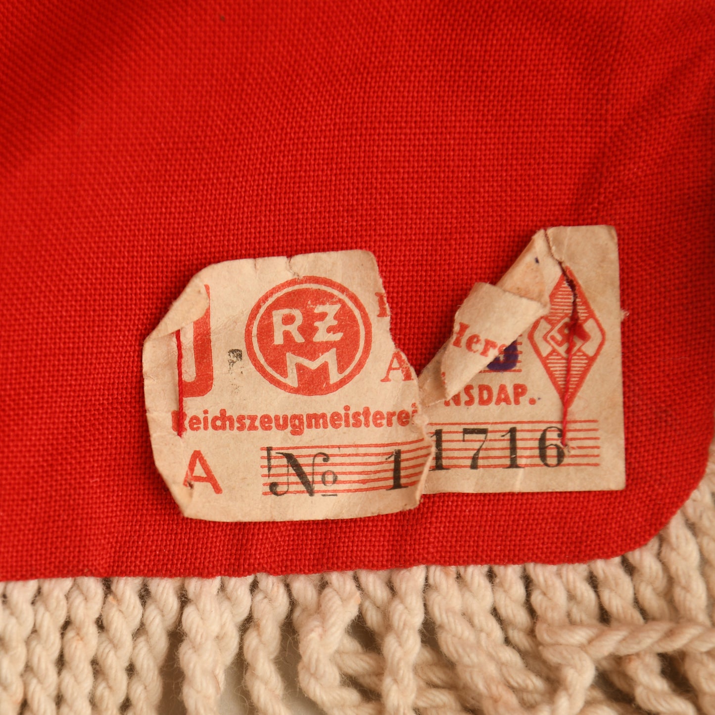 GERMAN WWII HITLER YOUTH TRUMPET BANNER