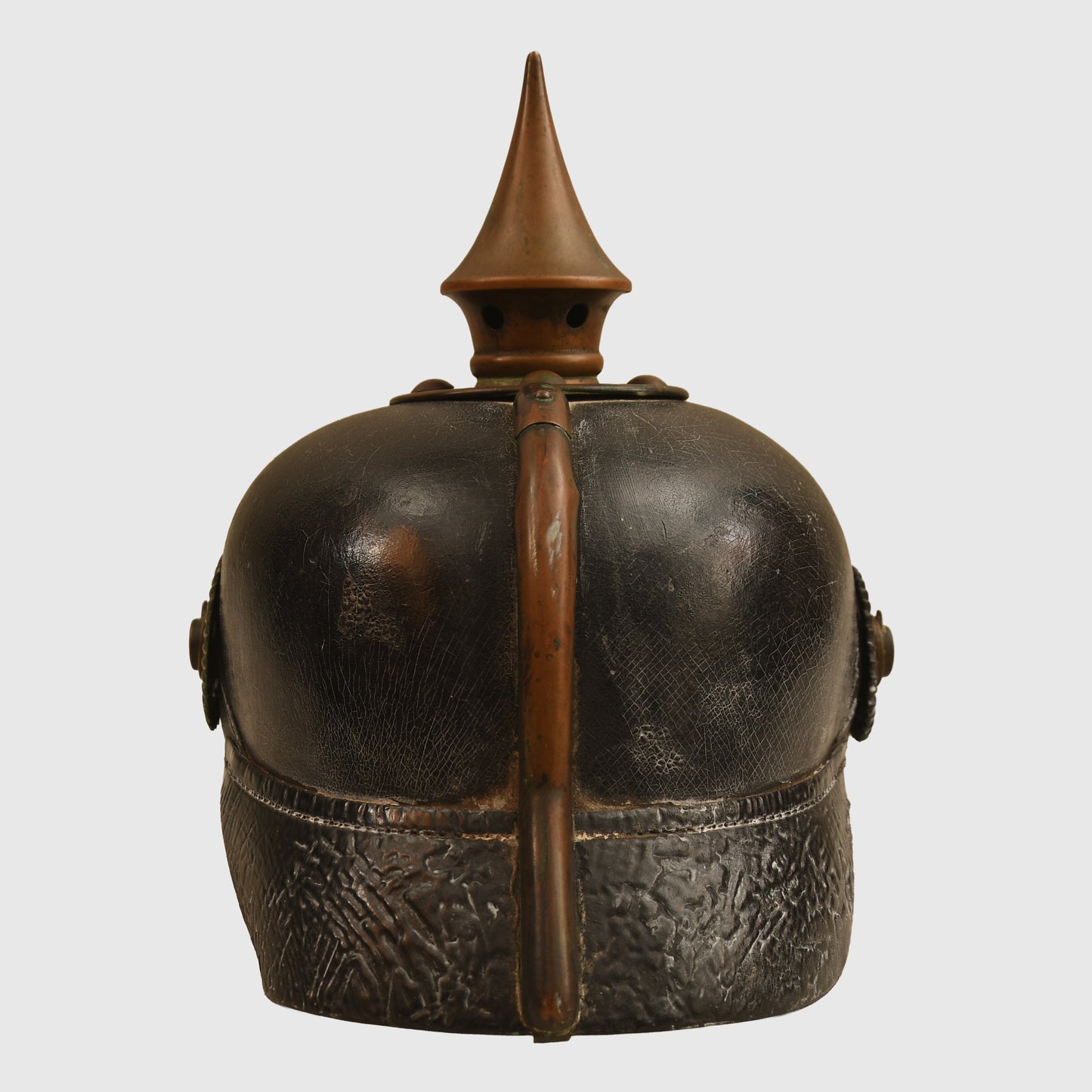 GERMAN WWI THURINGEN INFANTRY REGIMENT 95 ENLISTED MANS PICKELHAUBE - BATTLE DAMAGED