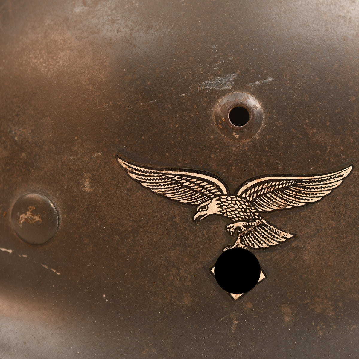 GERMAN WWII LUFTWAFFE M.35 EARLY DECAL COMBAT HELMET