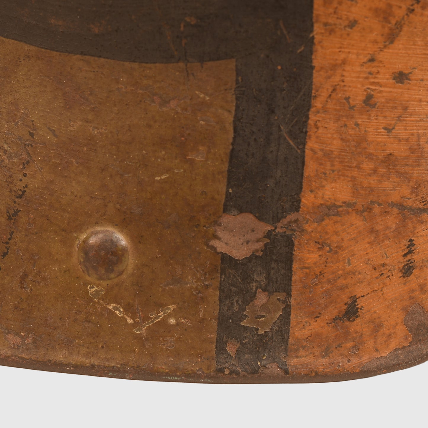 GERMAN WWI M.16 CAMOUFLAGE TRENCH HELMET WITH PARTIAL CHINSTRAP