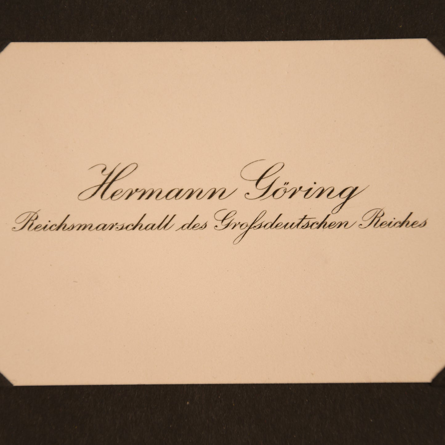 German WWII Hermann Göring Visiting Card