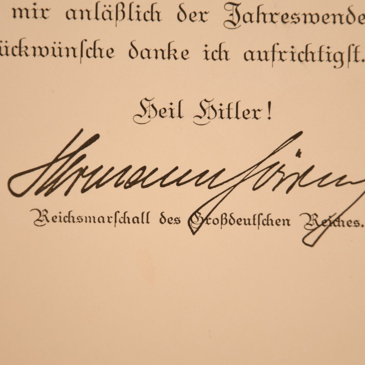 German WWII Hermann Göring Thank You Card