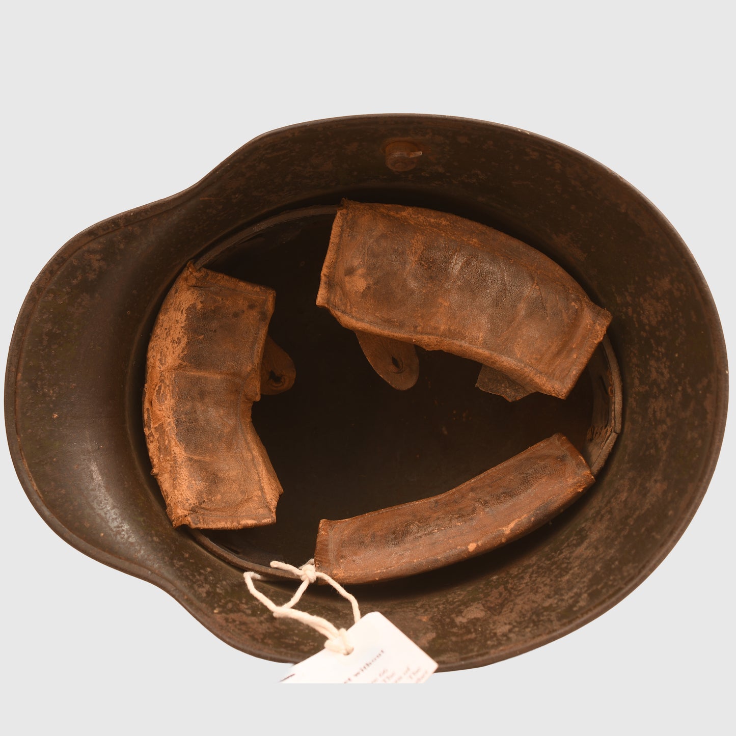GERMAN WWI M16 CAMOUFLAGE TRENCH HELMET WITH UNIQUE STYLE OF CAMOUFLAGE