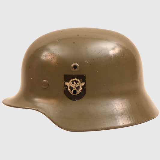 GERMAN WWII POLICE M.35 DOUBLE DECAL COMBAT HELMET